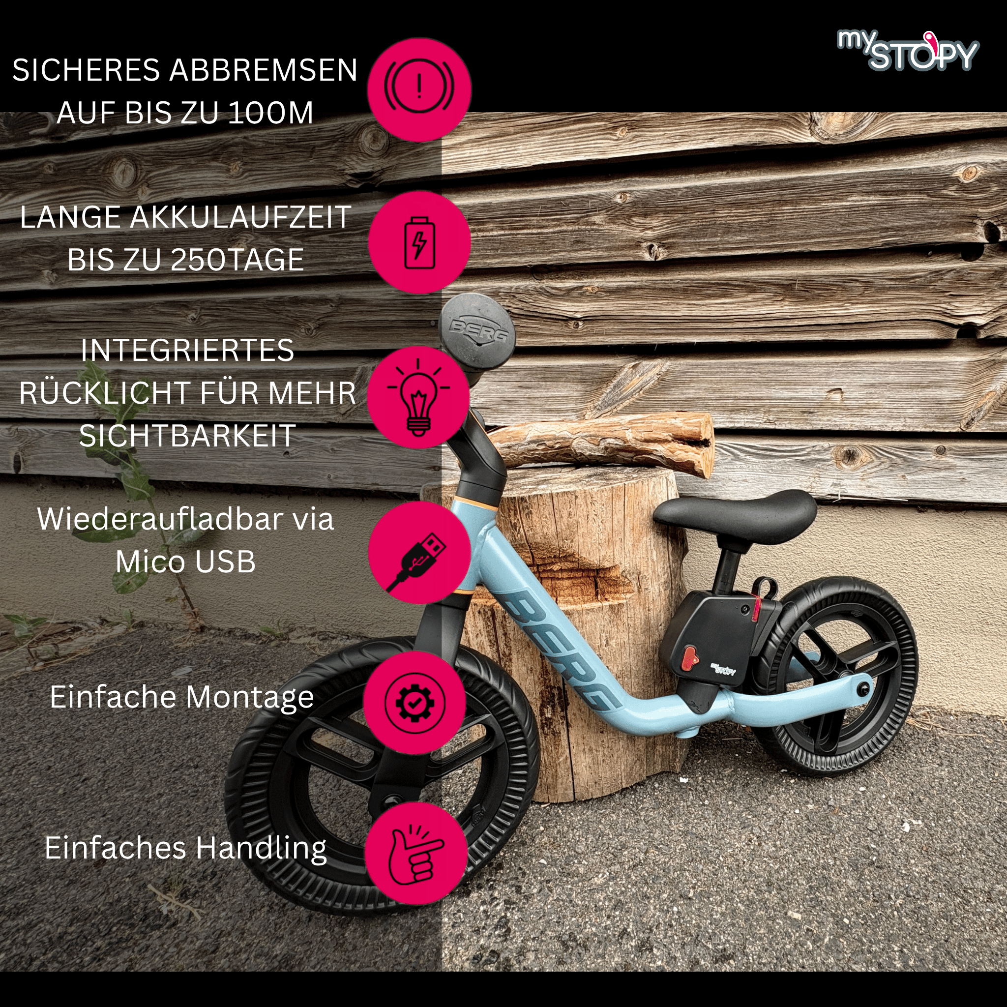 Berg Moov 10 inkl MyStopy Bremsassistent