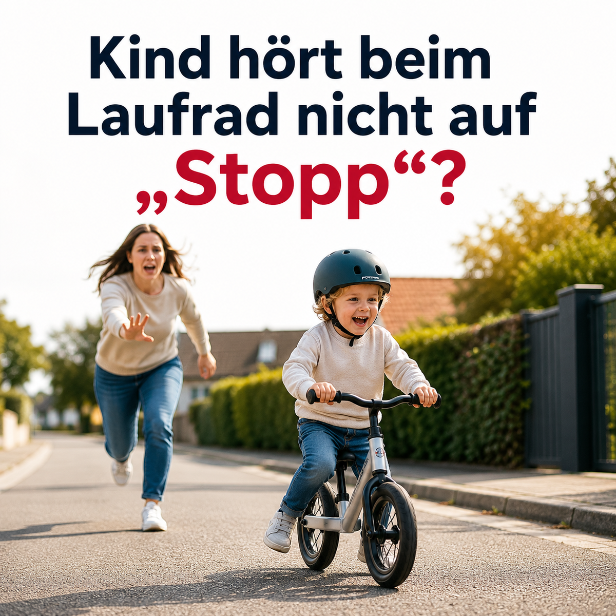 Kind hört beim Laufrad nicht auf „Stopp“? Was Eltern tun können