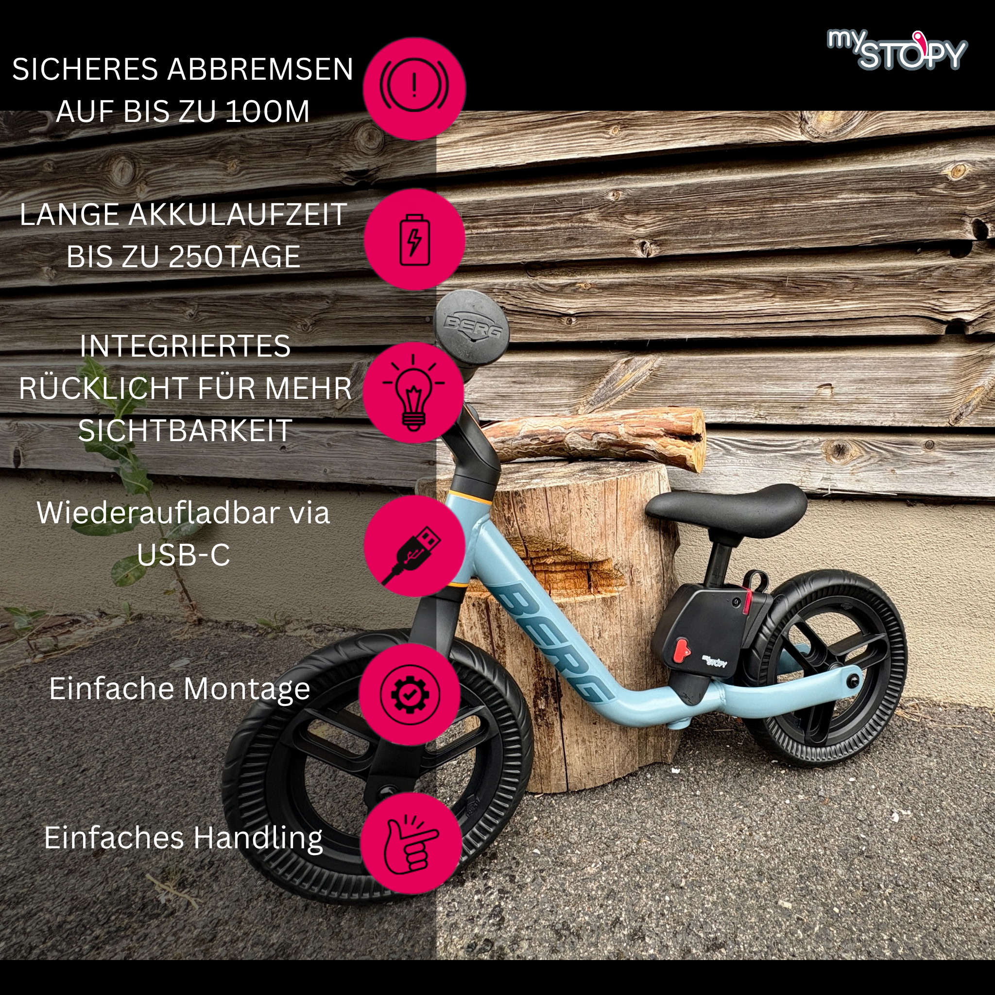 Berg Moov 10 inkl MyStopy Bremsassistent