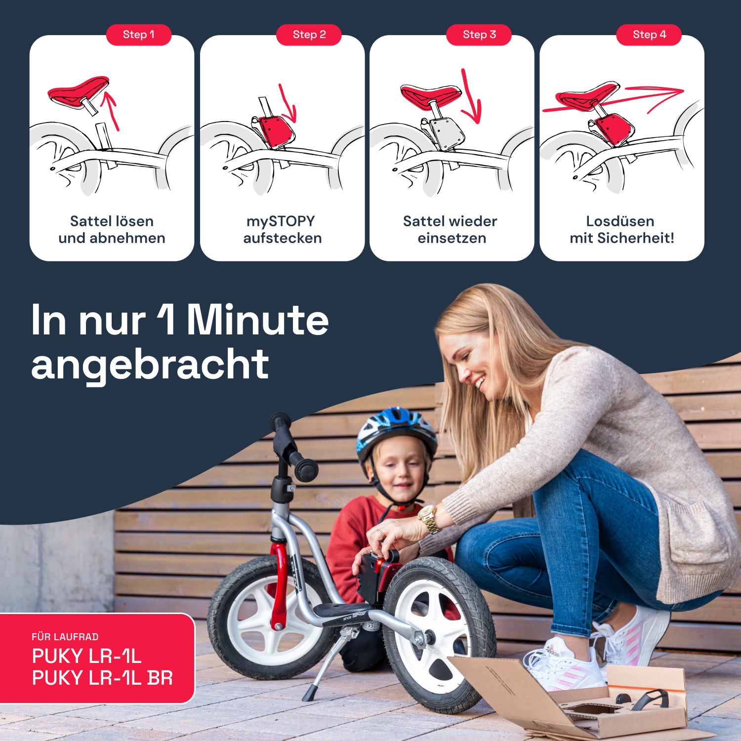 mySTOPY Laufrad Bremse für PUKY LR1 L/ LR 1L BR